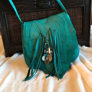 Pat Smiley Collection turquoise leather  bag